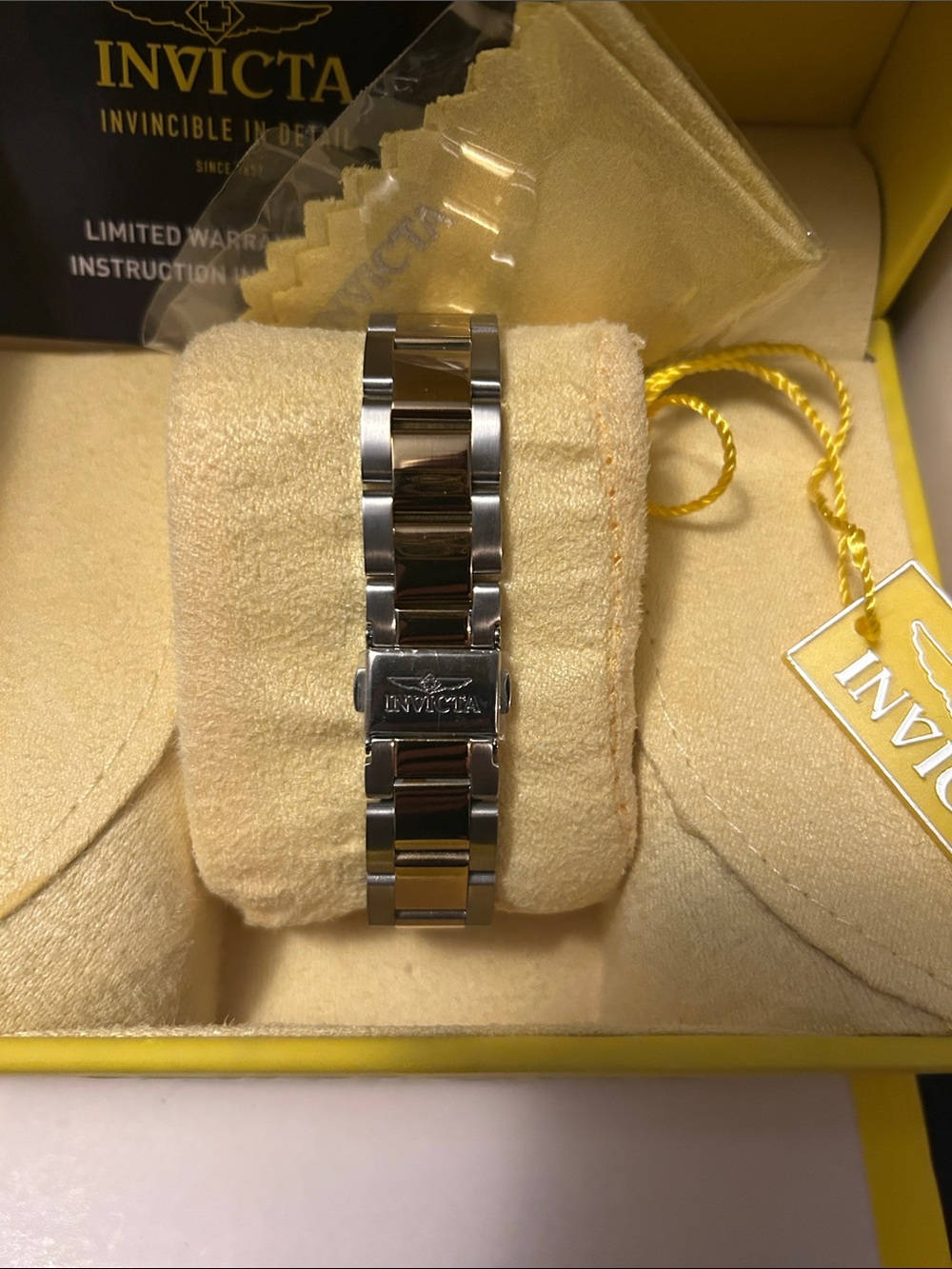Invicta Two-Tone Silver and Gold Women's Watch with Geometric White Dial - Picture 5 of 6